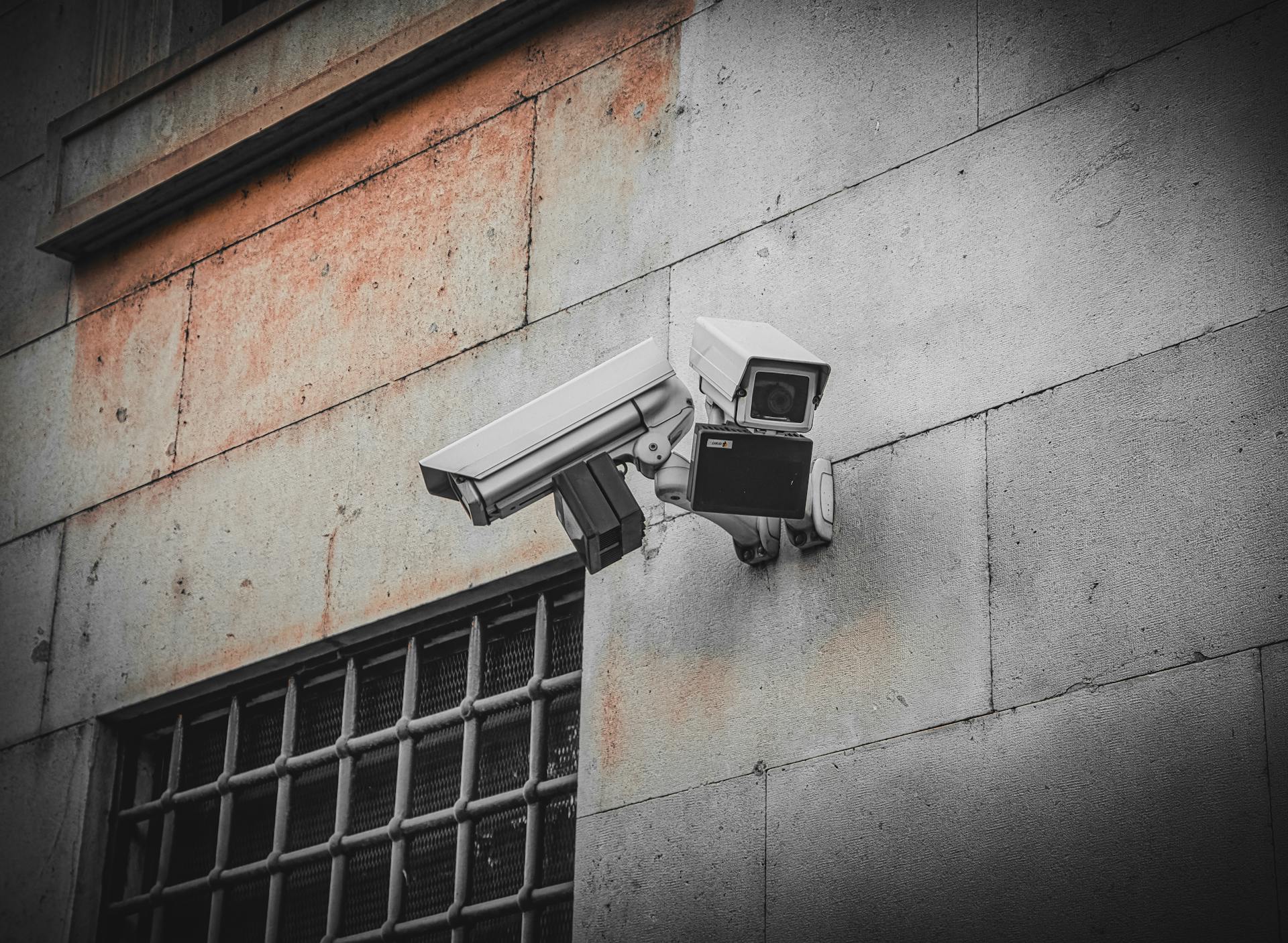 CCTV cameras setup at the back of the building premises